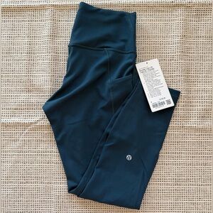 NWT Lululemon Wunder Train Tight Leggings with Pockets Indochine Blue Size 8